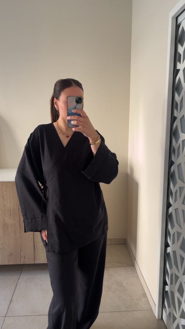 Ensemble cache coeur noir