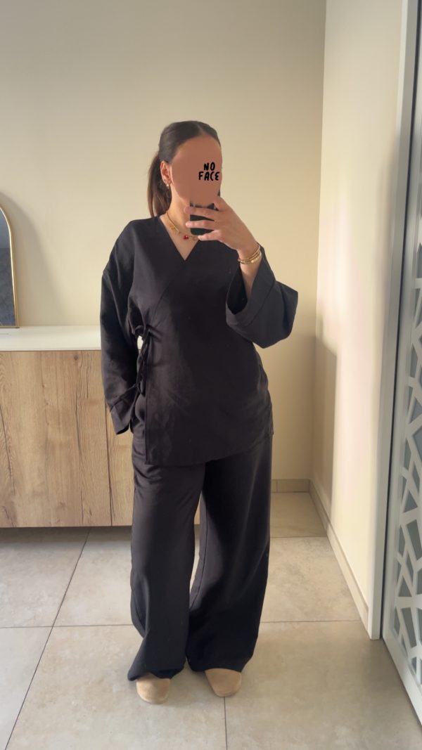 Ensemble cache coeur noir