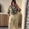 img_3104 Pantalon jaune pastel haute avec ceinture