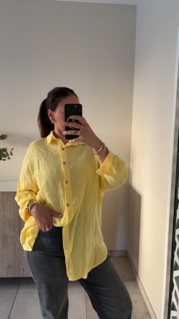 Chemise gaz de coton jaune