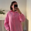 Chemise gaz de coton rose