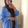 Chemise gaz de coton bleu