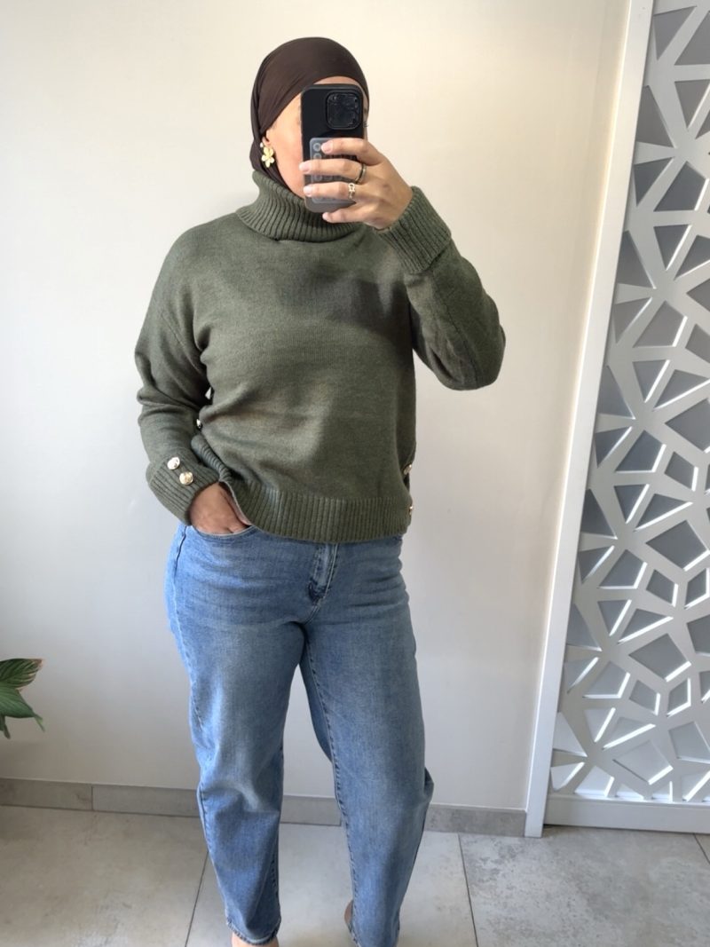 Jeans droit taille haute bleu classique