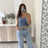 Top en crochet bleu