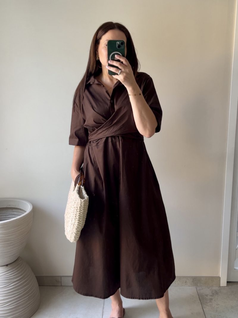 Robe croisée marron