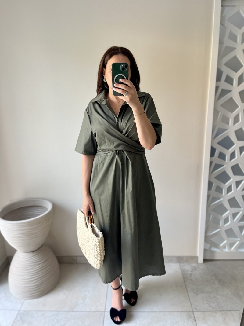 Robe croisée kaki