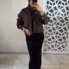 Veste col velours marron