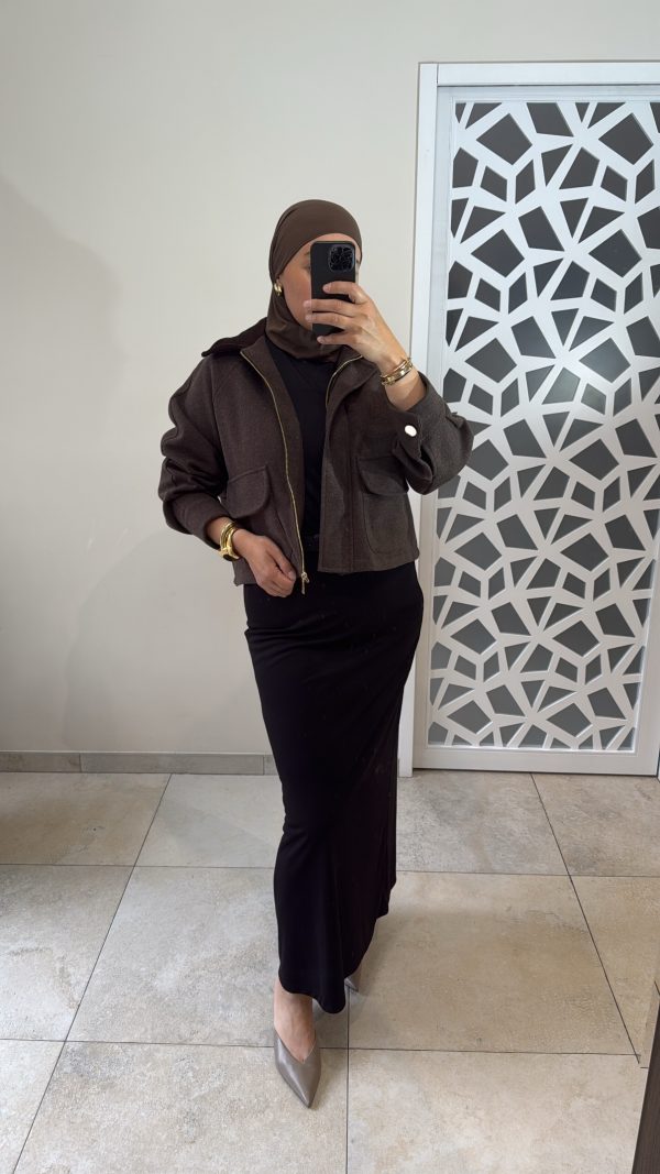 Veste col velours marron