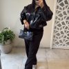 2e29873d-7f98-409b-b9b2-1d736ea90fe5 Blouson bombers similicuir noir brillant