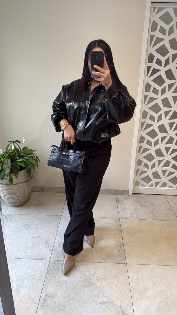 2e29873d-7f98-409b-b9b2-1d736ea90fe5 Blouson bombers similicuir noir brillant