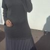 Robe pull plissé anthracite