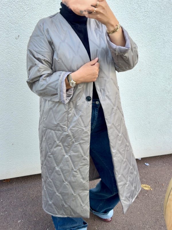 Manteau léger matelassé taupe
