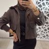Veste col velours marron
