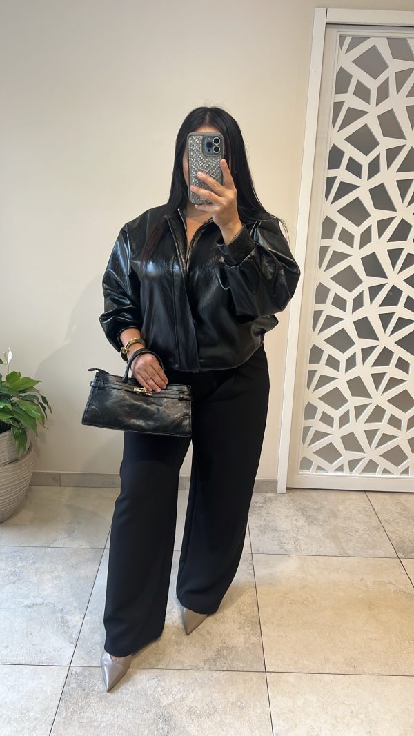 ce92a699-bea8-468b-9ae9-af6c167de36f Blouson bombers similicuir noir brillant