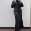 Robe pull plissé anthracite