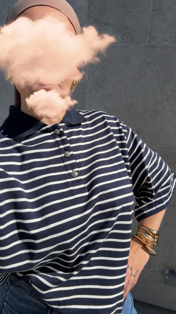 Polo marine et blanc