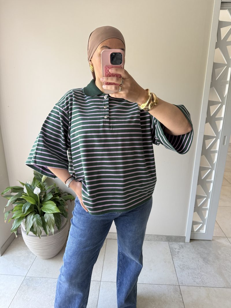 Polo vert et rose