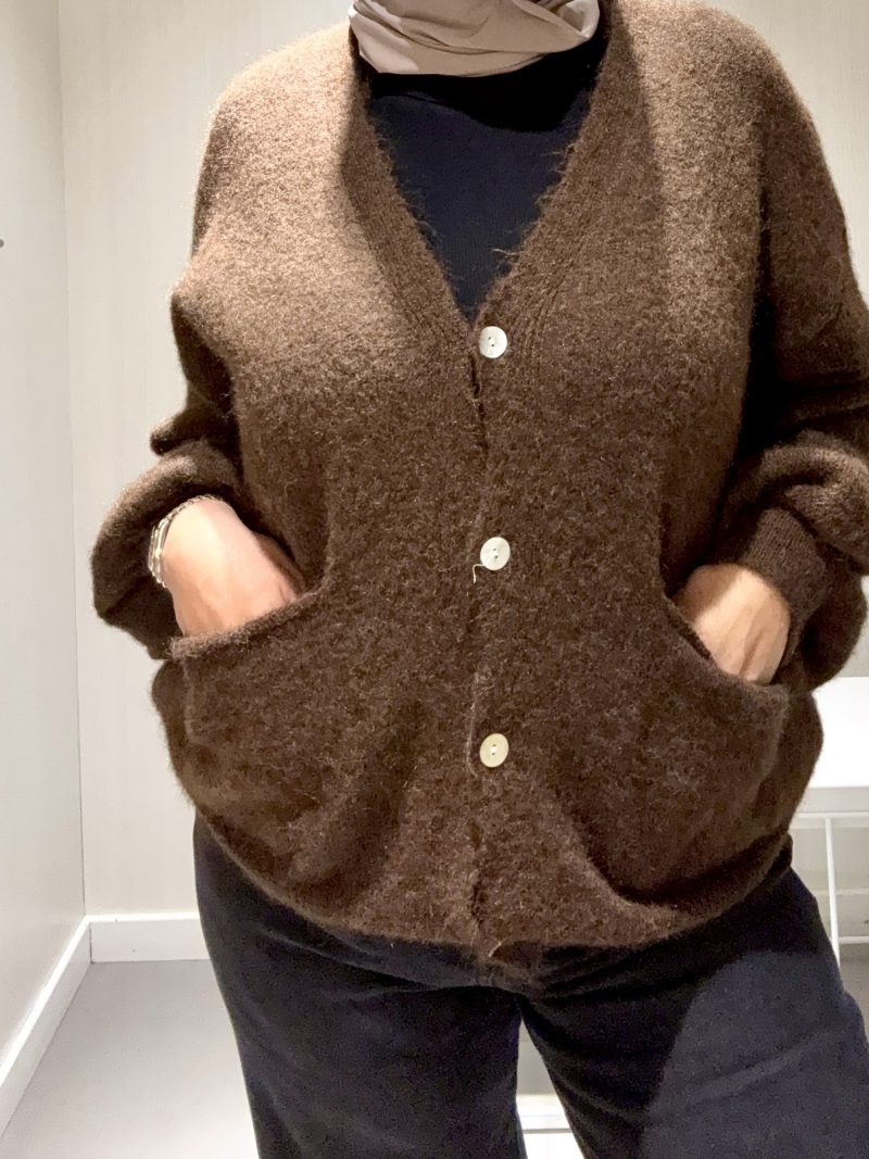 Gilet cardigan marron