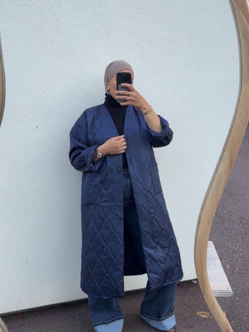 Manteau léger matelassé bleu