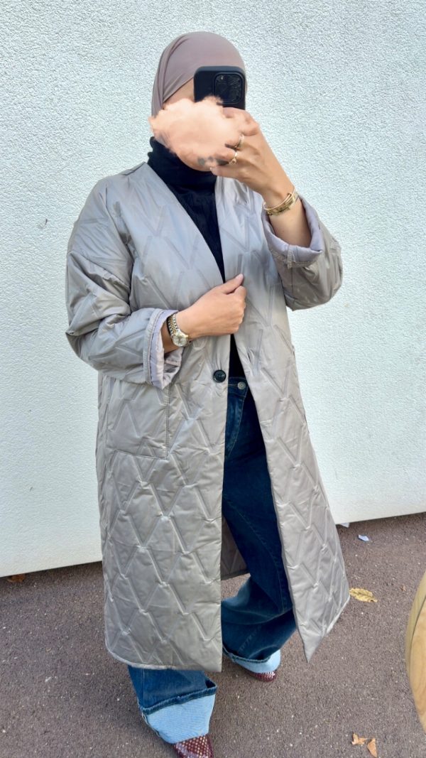 Manteau léger matelassé taupe