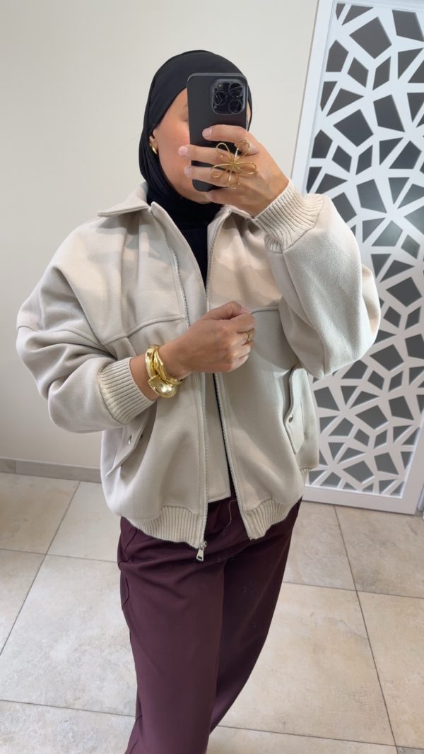 bombers oversize beige
