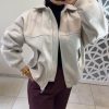 bombers oversize beige