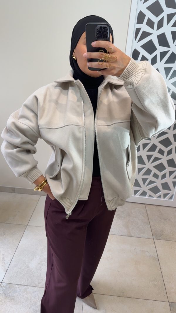 bombers oversize beige