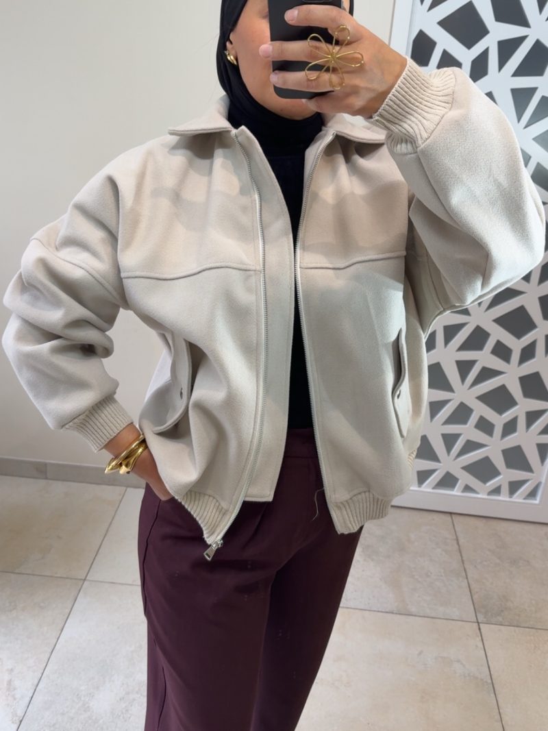 bombers oversize beige