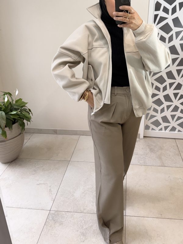 bombers oversize beige