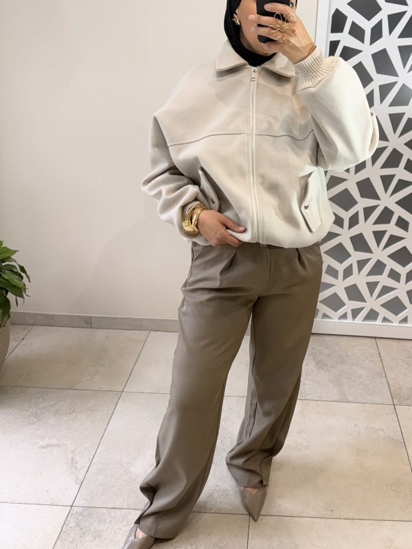 bombers oversize beige