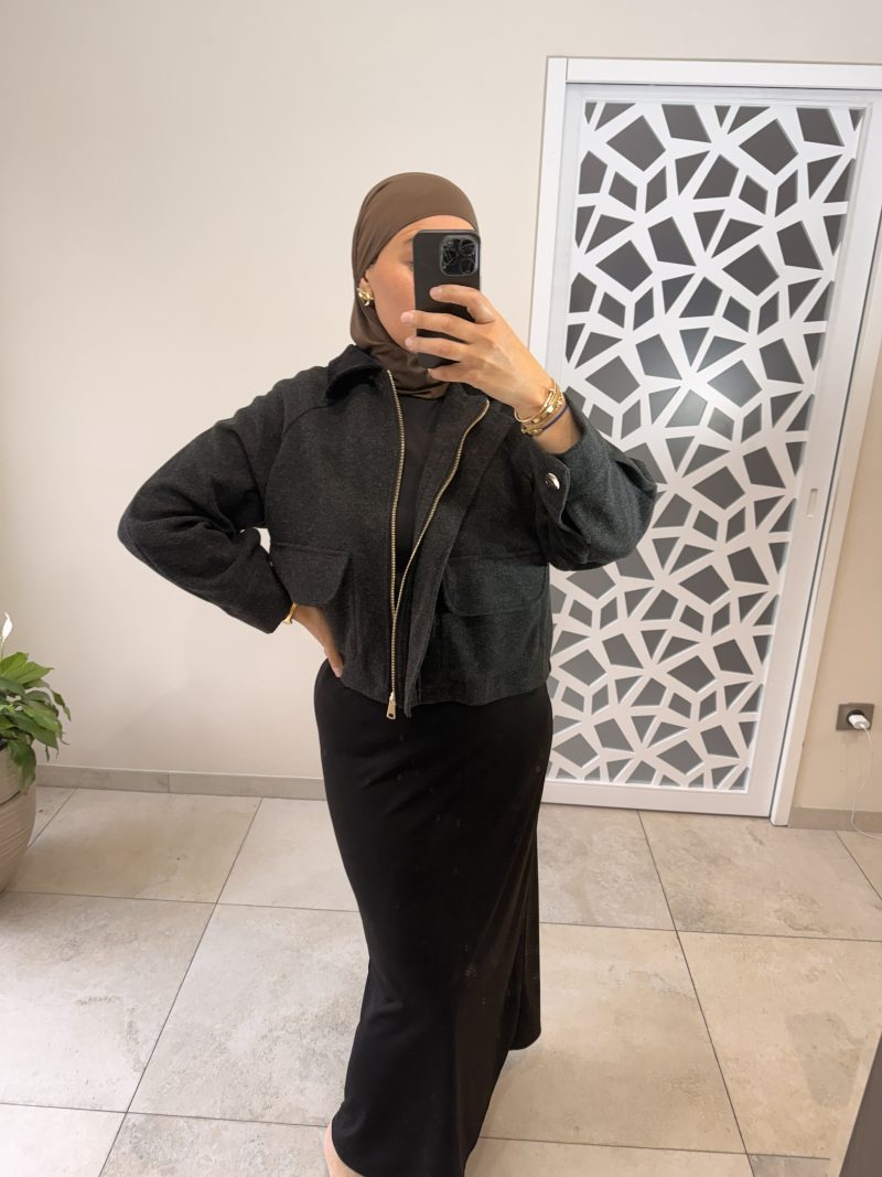 Veste col velours noire