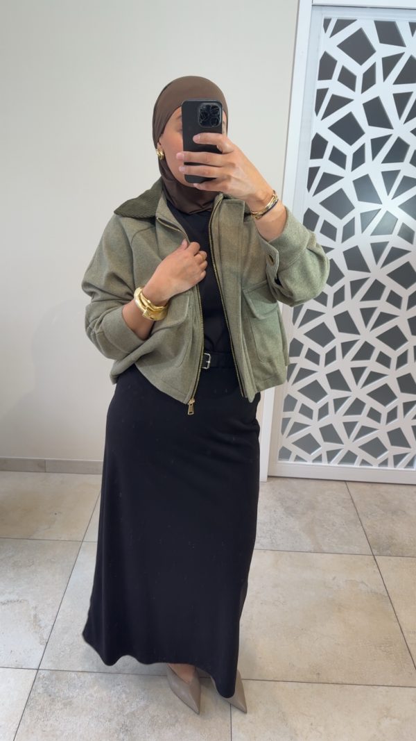 Veste col velours verte