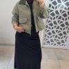 Veste col velours verte