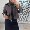 Veste col velours marron