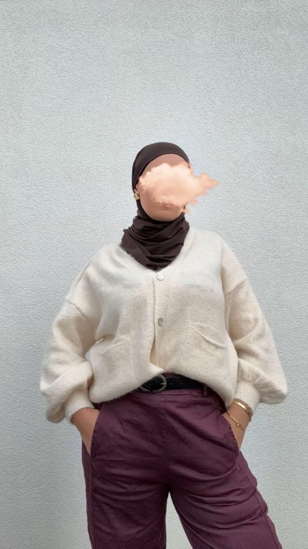 Gilet cardigan taupe