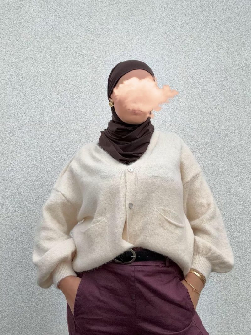 Gilet cardigan taupe