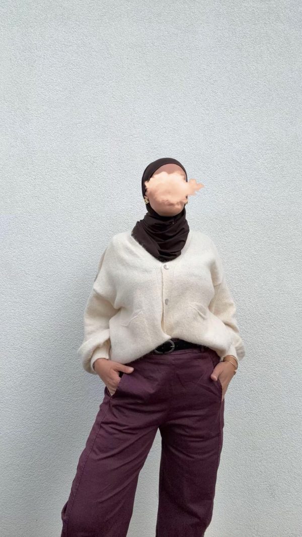 Gilet cardigan taupe