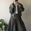 Jupe midi kaki