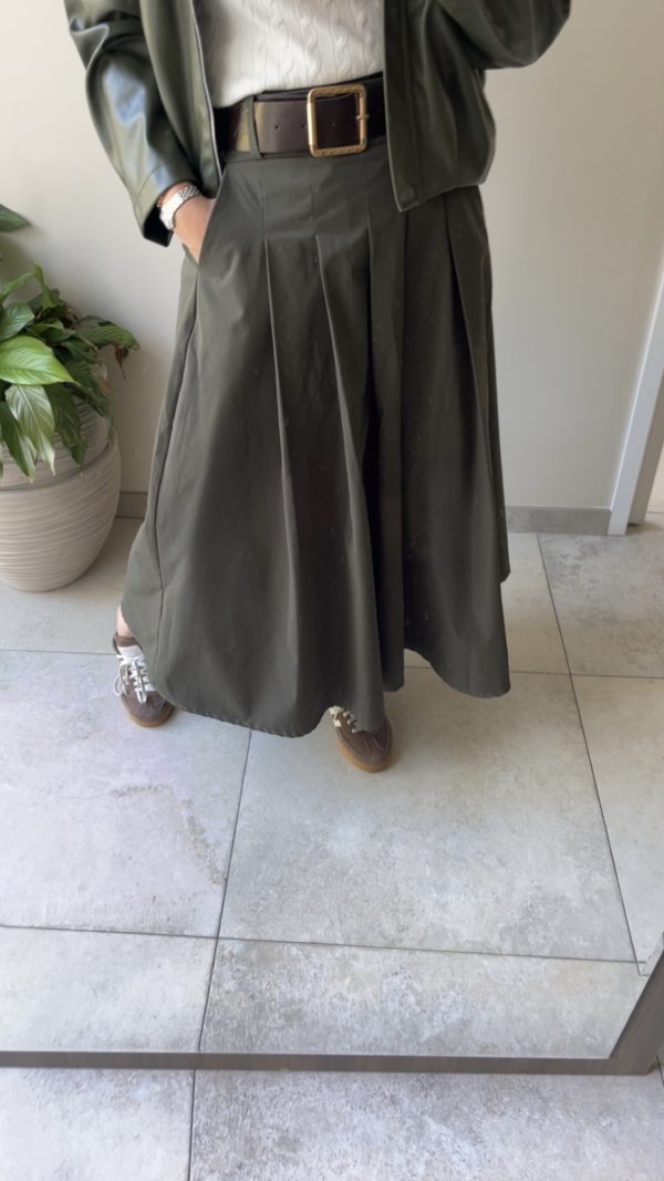 Jupe midi kaki