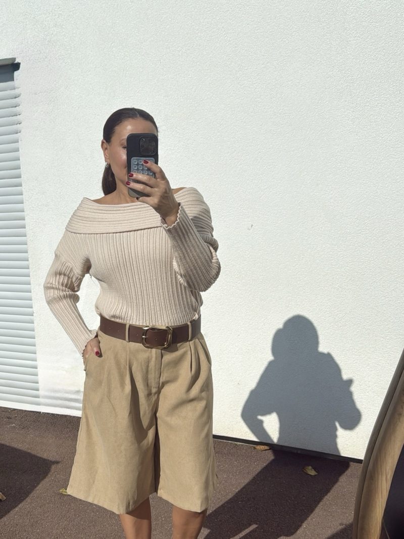 Bermuda tailleur beige chic – Élégance et modernité Soft