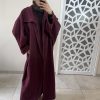 Manteau long en laine bordeaux - Élégance intemporelle et chaleur raffinée