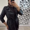 Veste en simili cuir noir – Style biker chic et élégant