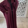 Manteau long en laine bordeaux - Élégance intemporelle et chaleur raffinée