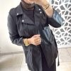 Veste en simili cuir noir – Style biker chic et élégant