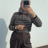 Pull col polo marron