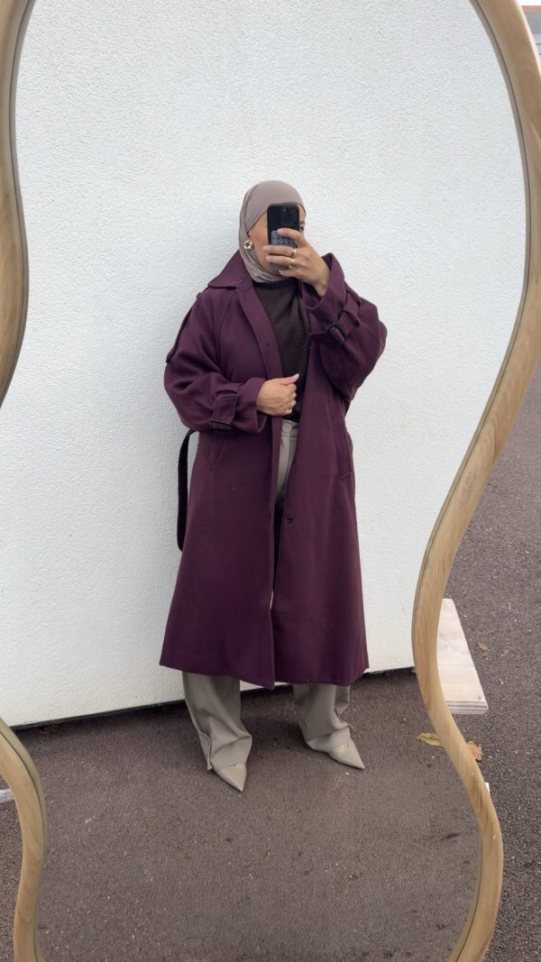 Manteau long bordeaux