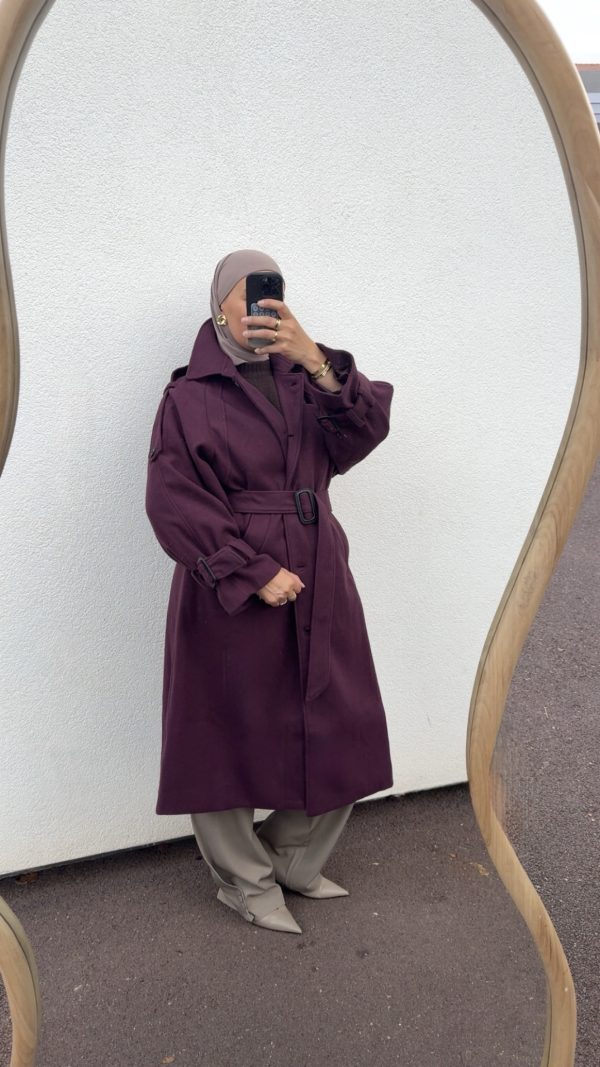 Manteau long bordeaux