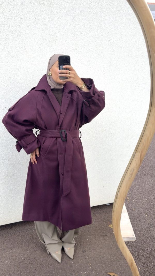 Manteau long bordeaux