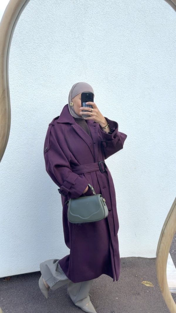 Manteau long bordeaux