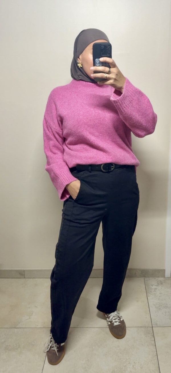 Pull oversize femme – rose doux et lumineux